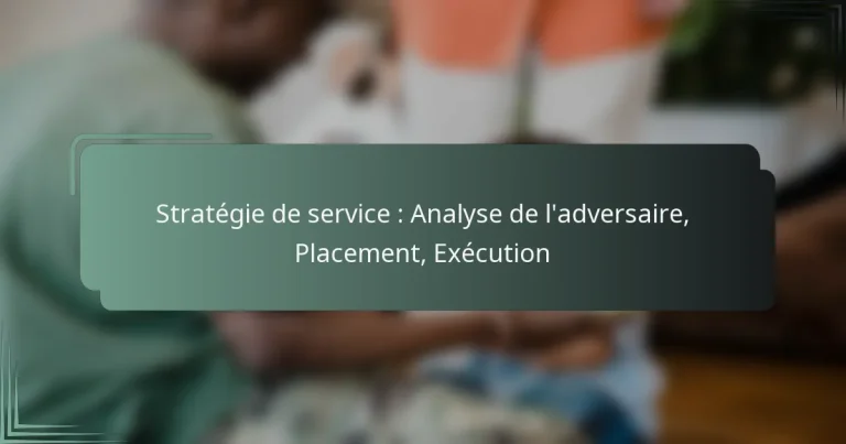 Stratégie de service : Analyse de l’adversaire, Placement, Exécution