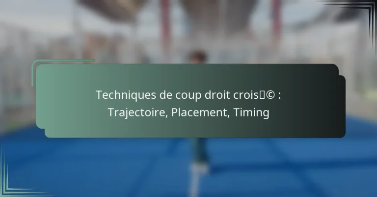 Techniques de coup droit croisé : Trajectoire, Placement, Timing